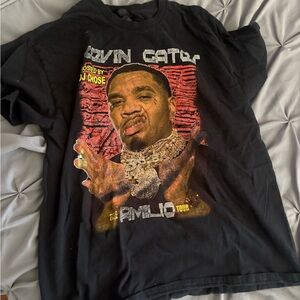 Black Graphic Men’s T-Shirt with Front Print